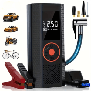 Φορητός Εκκινητής Μπαταρίας Αυτοκινήτου 12V με Τρόμπα Ελαστικών 2-σε-1